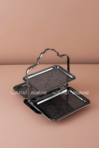Three-tier folding dessert stand - Black