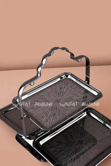 Three-tier folding dessert stand - Black