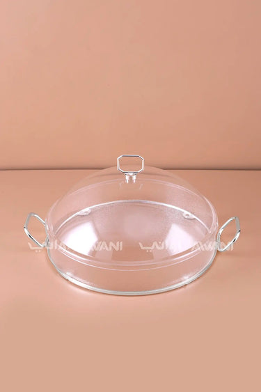 Clear Acrylic Food Cover M – Dome Lid with Silver Handles