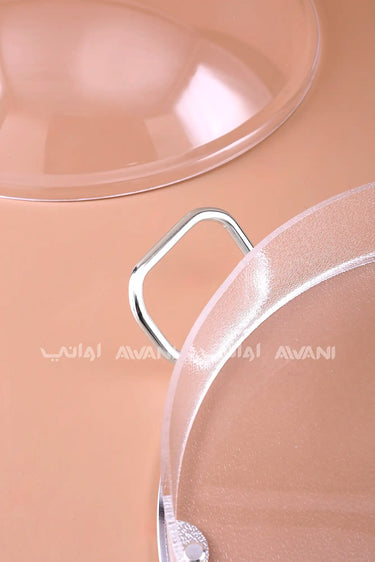 Clear Acrylic Food Cover M – Dome Lid with Silver Handles