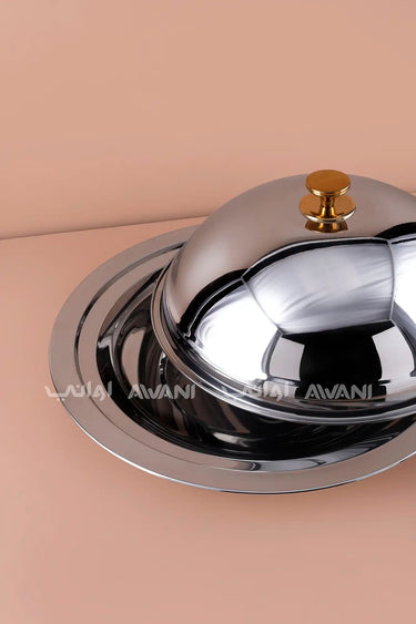 Stainless Steel Food Tray with Lid – Biryani & Mandi