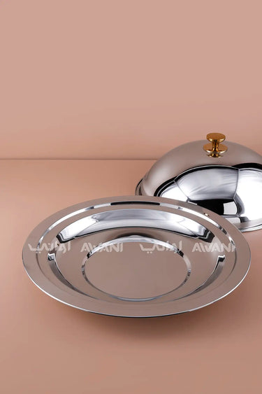 Stainless Steel Food Tray with Lid – Biryani & Mandi