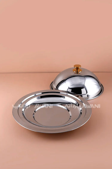 Stainless Steel Food Tray with Lid – Biryani & Mandi