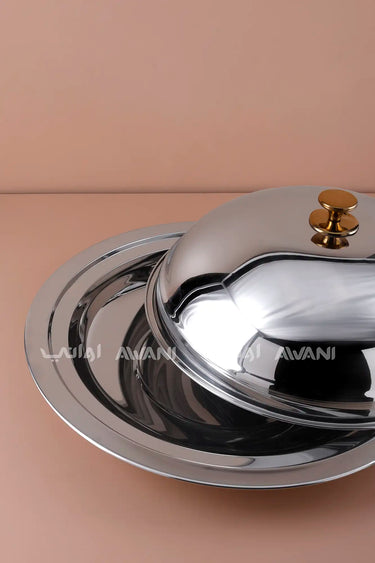 Stainless Steel Food Tray with Lid – Biryani & Mandi