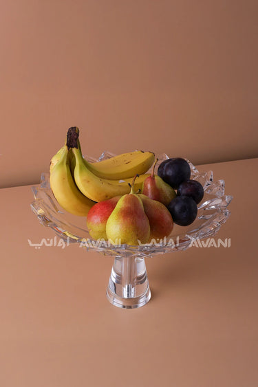 Flower Type Clear glass fruit bowl with Stand