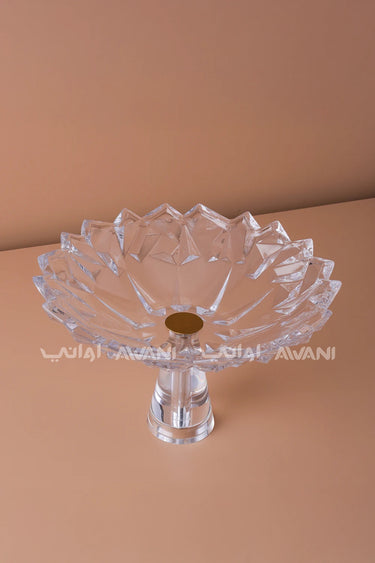 Flower Type Clear glass fruit bowl with Stand