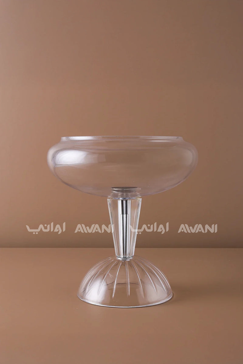 Clear glass table Bowl With Stand