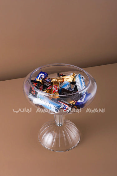 Clear glass table Bowl With Stand