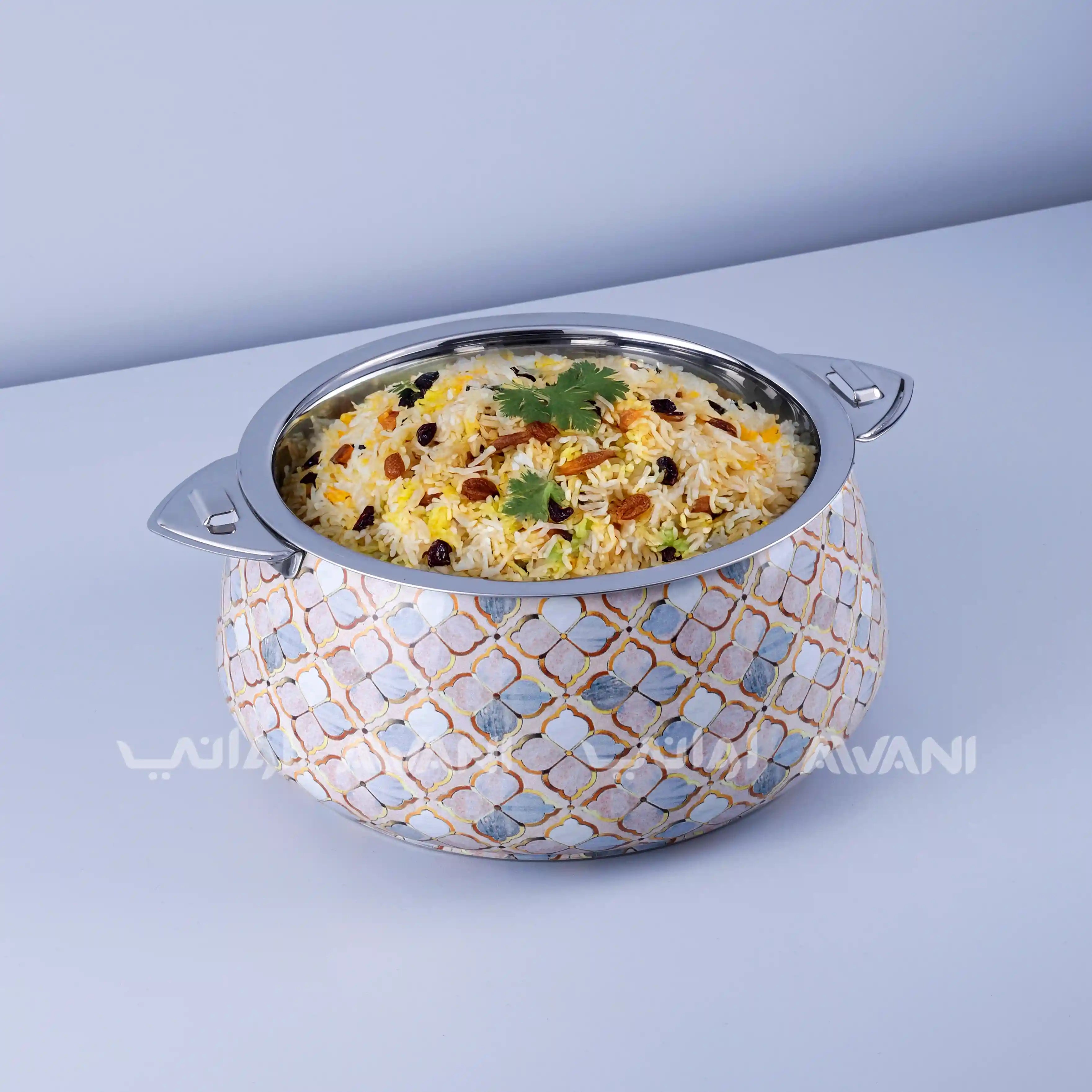 Mirna Marble and Multicolor Hotpot Stainless steel - 3500 ML
