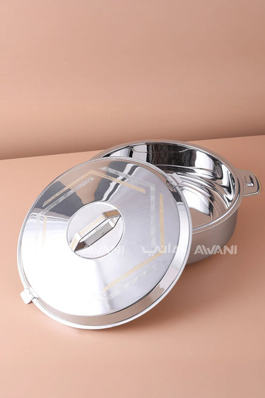 Stainless Steel Hotpot – Silver & Gold 2000 ML