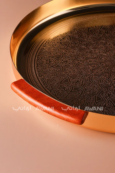 Decorative Storage Tray, Golden Round Storage Trays Plate, Stainless Steel Metal