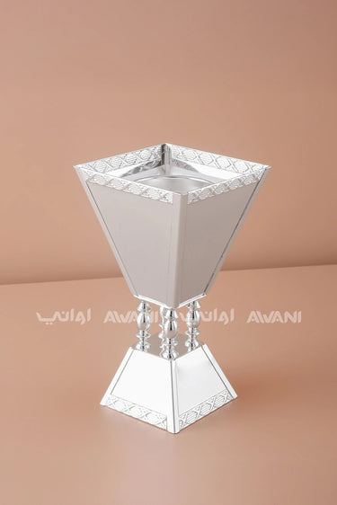 Silver Steel Incense Burner With Pillar Design