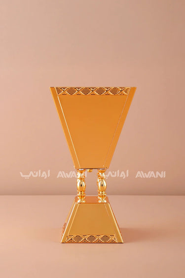 Gold Steel  Incense Burner With Pillar Design