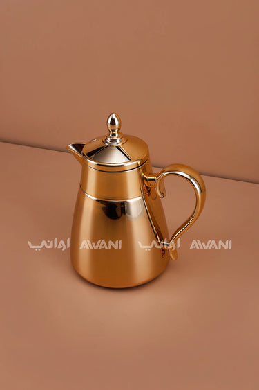Gold-Tone Insulated Thermal Vacuum Flask – Arabic Coffee & Tea Server - 350 ML