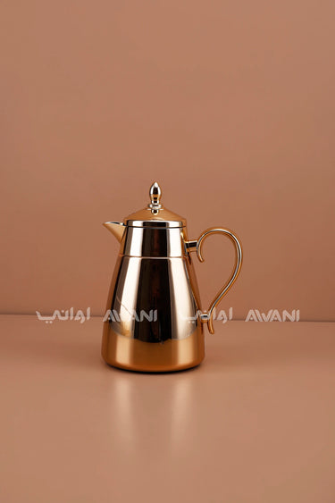 Gold-Tone Insulated Thermal Vacuum Flask – Arabic Coffee & Tea Server - 650 ML