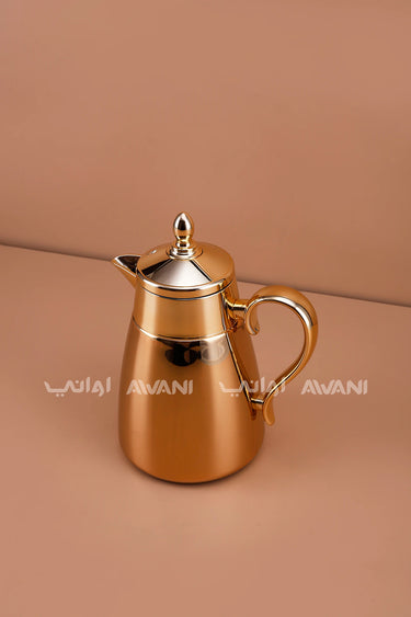 Gold-Tone Insulated Thermal Vacuum Flask – Arabic Coffee & Tea Server - 650 ML