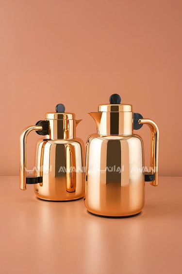 Elegant Vacuum Flask Set – 0.7L & 1L, Gold & Green – Perfect for Tea & Coffee Service | Home and Ideal Gift for Any Occasion
