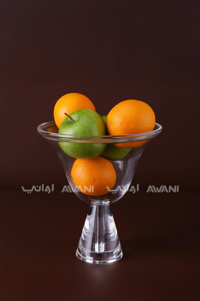 Small Round V-Shaped Crystal Fruit Bowl