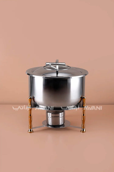 Silver Chafing Dish with Glass Viewing Cover – 5000 ML