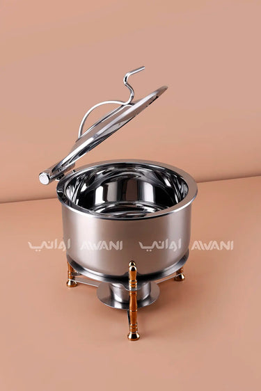 Silver Chafing Dish with Glass Viewing Cover – 5000 ML