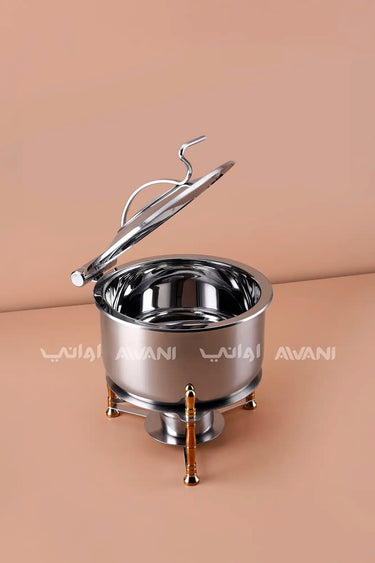 Silver Chafing Dish with Glass Viewing Cover – 4000 ML