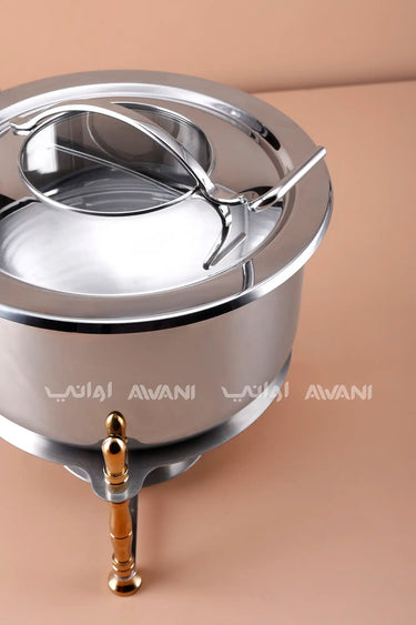 Silver Chafing Dish with Glass Viewing Cover – 5000 ML