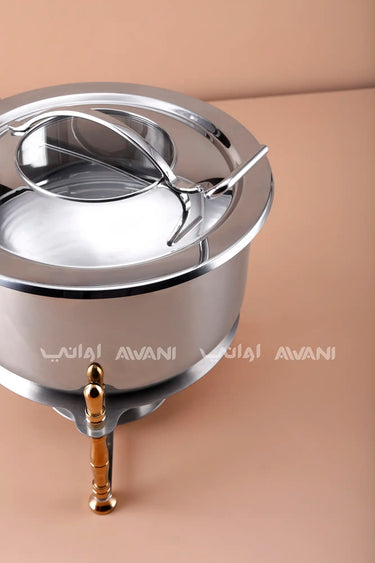 Silver Chafing Dish with Glass Viewing Cover – 4000 ML
