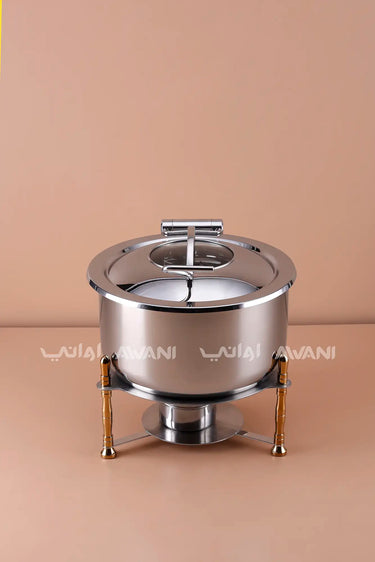 Silver Chafing Dish with Glass Viewing Cover – 7000 ML