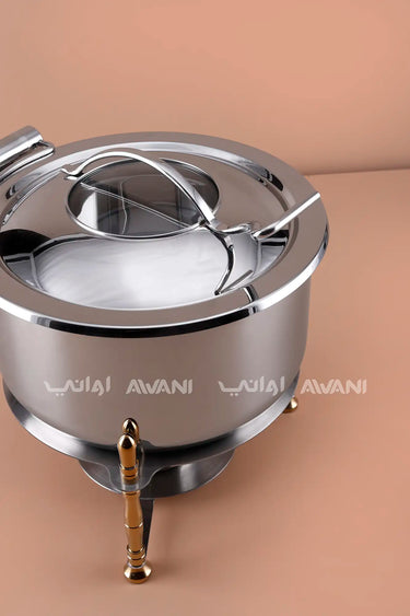 Silver Chafing Dish with Glass Viewing Cover – 7000 ML