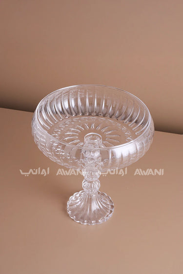 Elegant Crystal Glass Pedestal Bowl