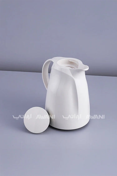 Elegant Beige White Thermal Flask – 1 Liter