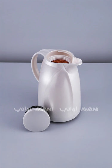 Elegant Pearl White Thermal Flask – 1 Liter