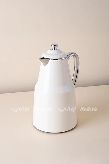 Luxury Stainless Steel Arabic Coffee Dallah with Silver and Sandal – 1.3 ML