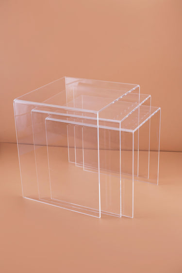 Clear Acrylic Nesting Side Table Set (Set of 3)