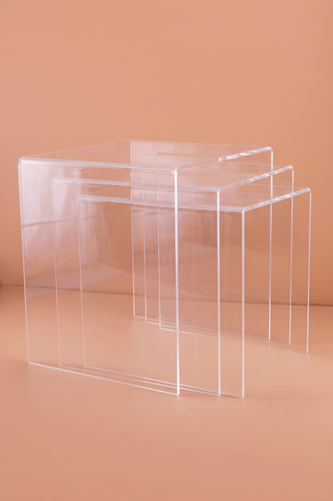 Clear Acrylic Nesting Side Table Set (Set of 3)