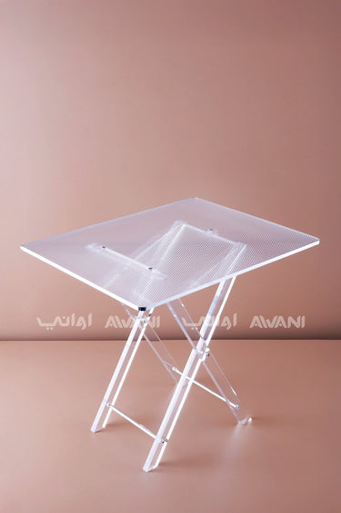 Acrylic Folding Side Table Set (4 Pieces) - Clear