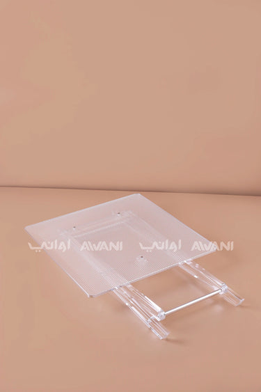 Modern Textured Acrylic Folding Side Table - 4 Pcs - Clear