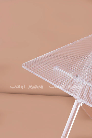 Modern Textured Acrylic Folding Side Table - 4 Pcs - Clear