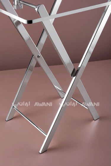 Clear Acrylic Folding Side Table Silver - 4 Pcs