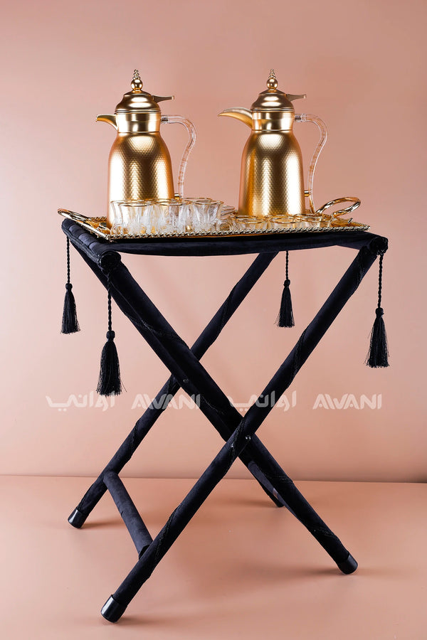 Majlis Style Black Wooden Folding Table