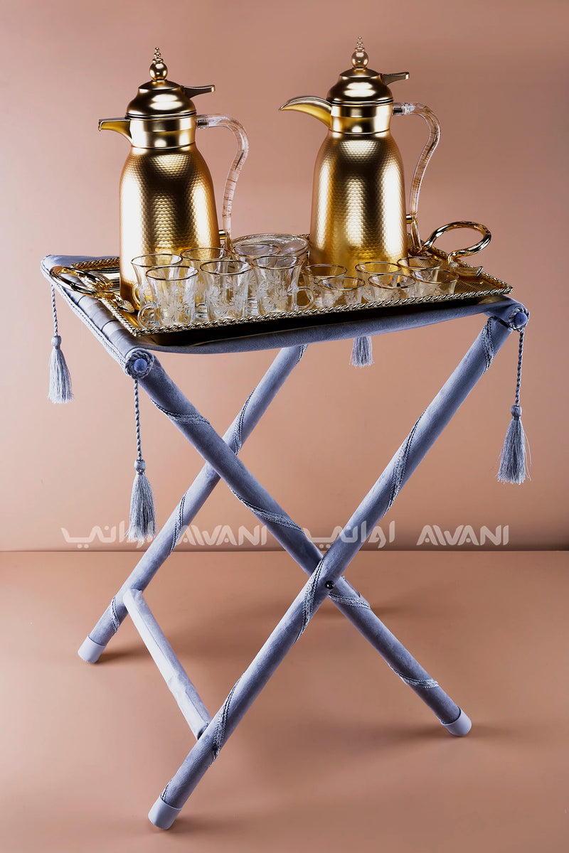Majlis Style Gray Wooden Folding Table