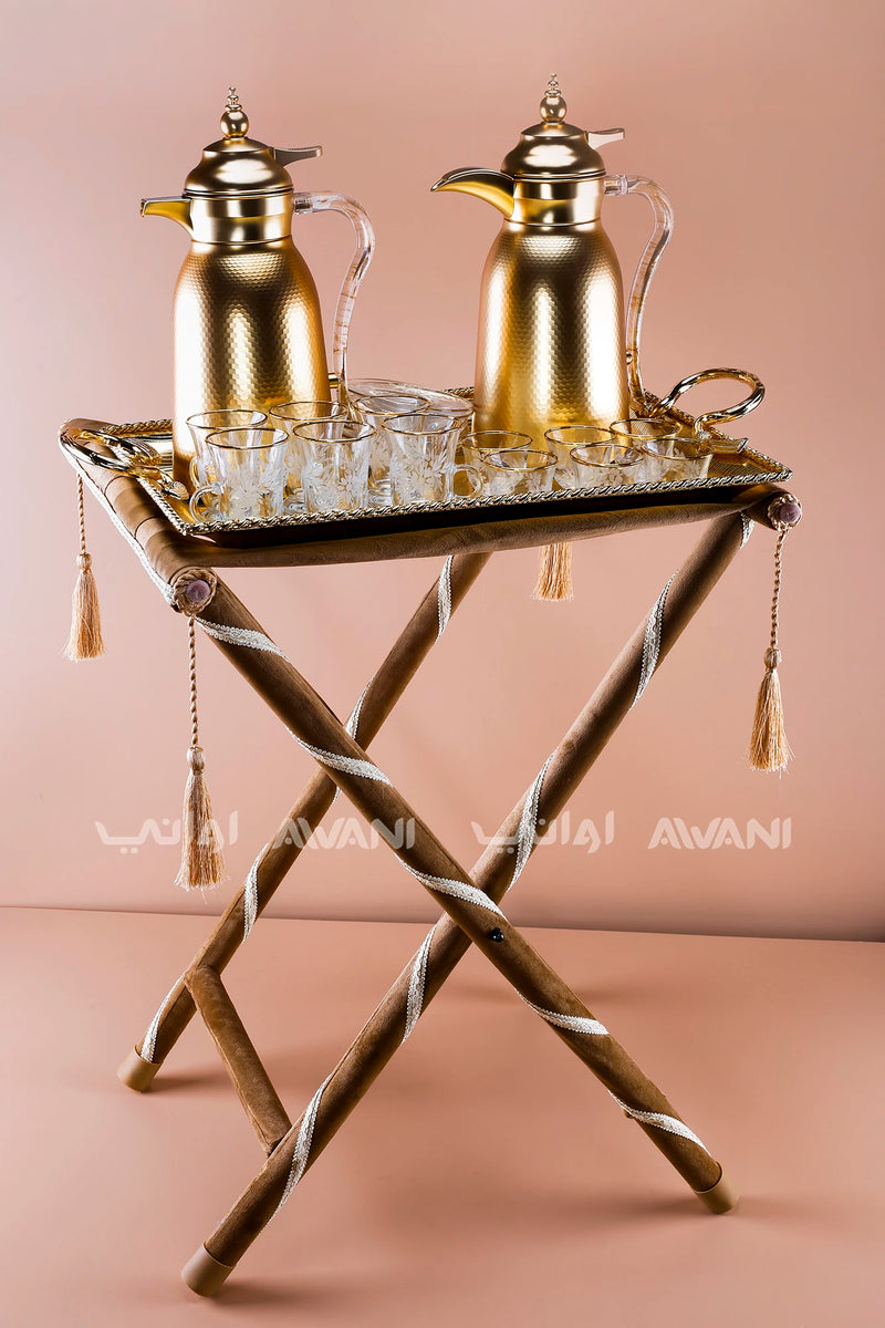 Majlis Style Gold  Wooden Folding Table