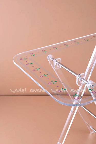 Foldable Acrylic Side Tables – 4-Piece Floral Set
