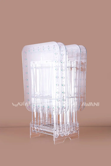Foldable Acrylic Side Tables – 4-Piece Floral Set