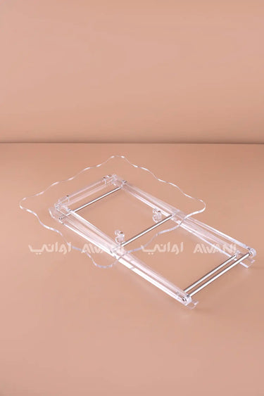 4 Pcs Clear Acrylic Folding Tray Table Set with Wave Edges