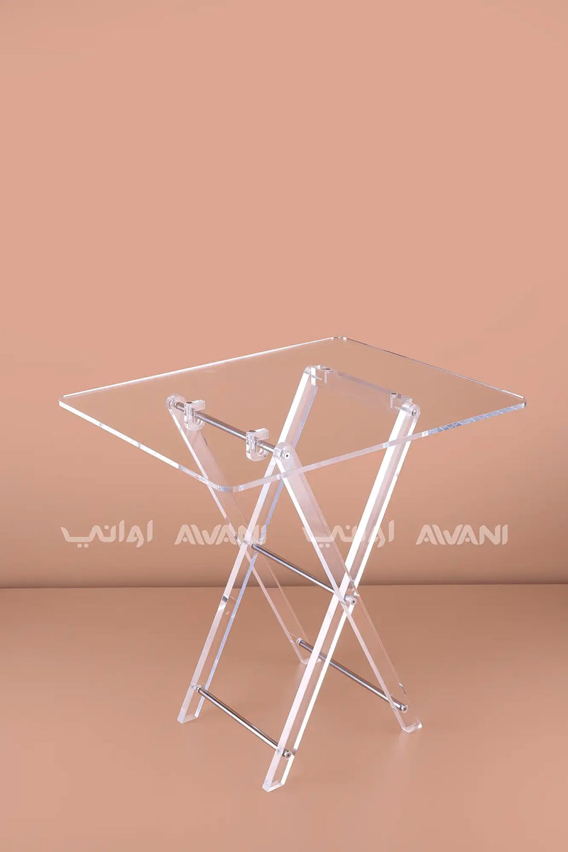 4 Pcs Clear Acrylic Folding Tray Table Set