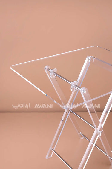 4 Pcs Clear Acrylic Folding Tray Table Set
