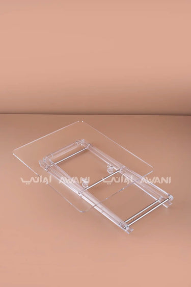 4 Pcs Clear Acrylic Folding Tray Table Set