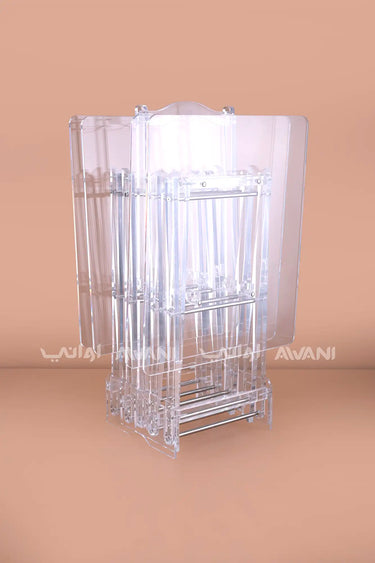 4 Pcs Clear Acrylic Folding Tray Table Set