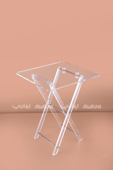 4 Pcs Clear Acrylic Folding Tray Table Set